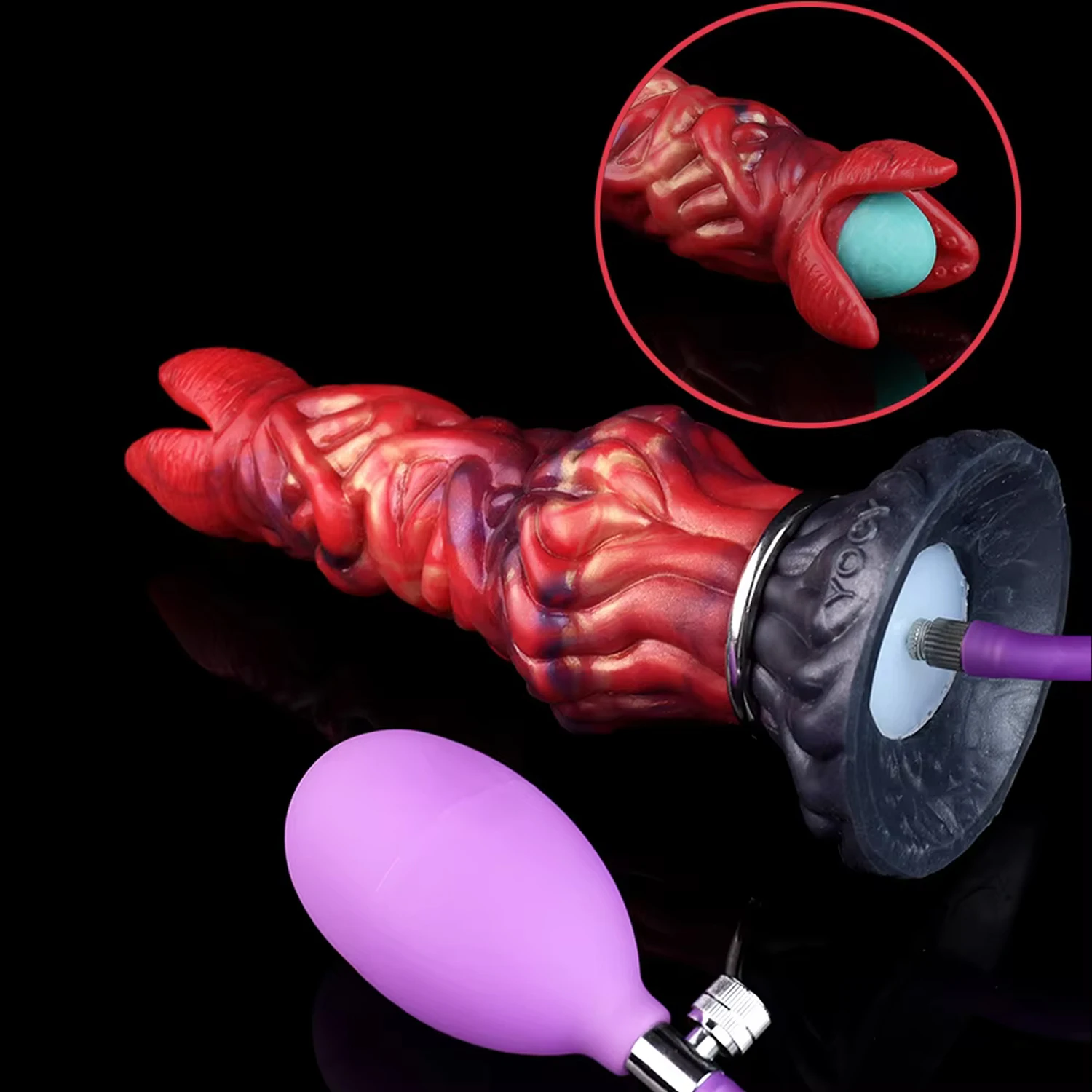 YOCY Fantasy Monster Inflatable Ovipositor Silicone Dildo Lay Eggs Butt Plug Vaginal Anal Balls Adult Sex Toys for Women Men - view 2