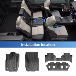 for 2024 Toyota Land Cruiser Prado J250 5seat TPE 3D Car Floor Mats Cargo Liner Trunk Pad All Weather Left Rudder