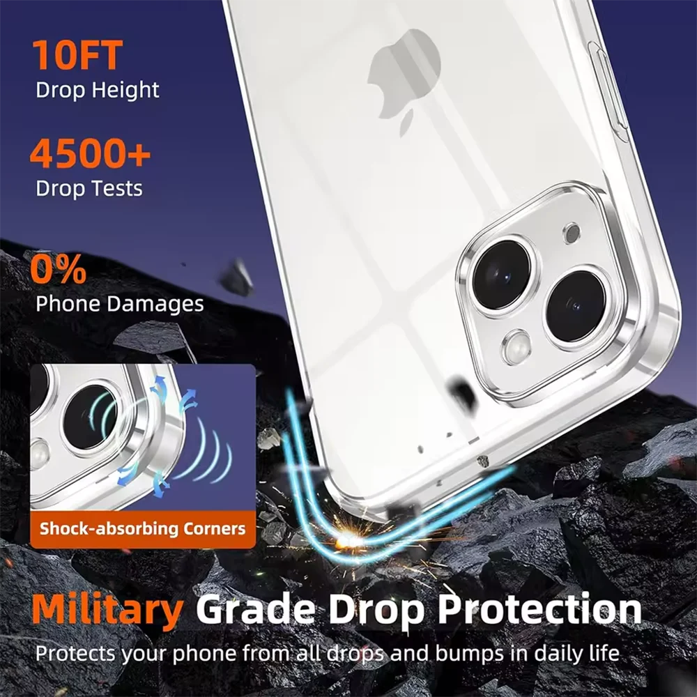 

Ultra Thin Silicone Soft Transparent Case For iPhone 16E 16 15 14 13 12 11 16 Pro Max Plus Mini Cover Shockproof Clear Shell ﻿