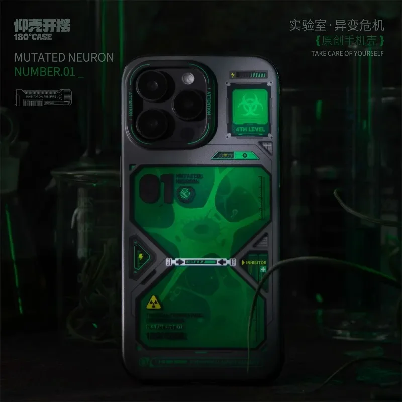 مقلوب قذيفة الخيال العلمي قضية الهاتف المحمول مكافحة الإفلات IMD طبقة مزدوجة متجمد عدم الانزلاق آيفون 16 15 14 برو ماكس موضة هدية #2