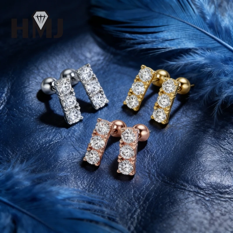 

0.6ct D Color Moissanite Earrings Round Cut for Women Wedding Fine Jewelry Wedding Party Birthday S925 Sterling Silver Earring