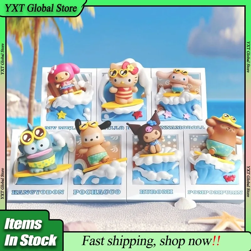 

Подлинные персонажи Sanrio, летняя серия Black Skin Kuromi, магнит на холодильник, глухая коробка, модная кукла, настольная магнитная игрушка в подарок на Рождество