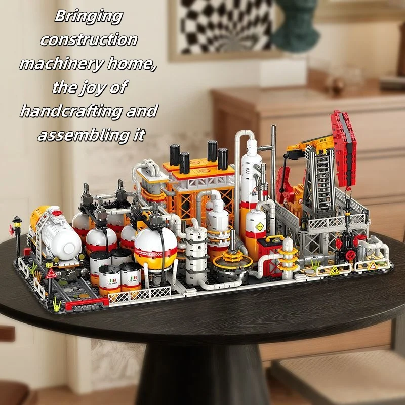 

Oil pump, oil refinery, transportation and storage, building blocks, toy models, home decorations and collections, holiday gifts