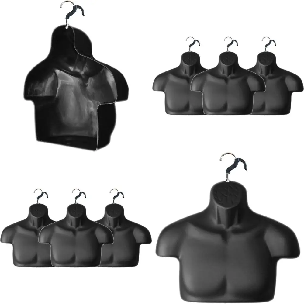 

S-M Size Black Plastic Male Mannequin Set of 3 with Hanging Hooks
