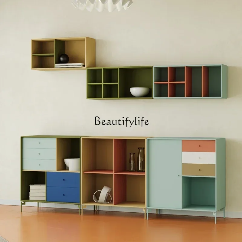 

LX1Restaurant Dopamine Storage Side Cabinet Office Short Bookcase