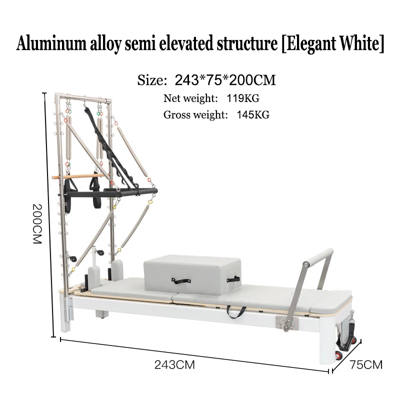 Pilates Equipment Core Bed, Yoga Private Teaching, Home Pilates Bed, Aluminum Alloy 2-in-1 Bed, Half Height Bed