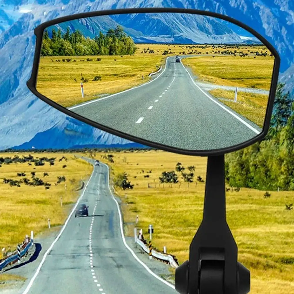 1 Pair Aluminum Alloy Motorcycle Rear View Mirror Blue Glass Anti-glare Motorcycle Side Mirror Angle Adjustable High Definition