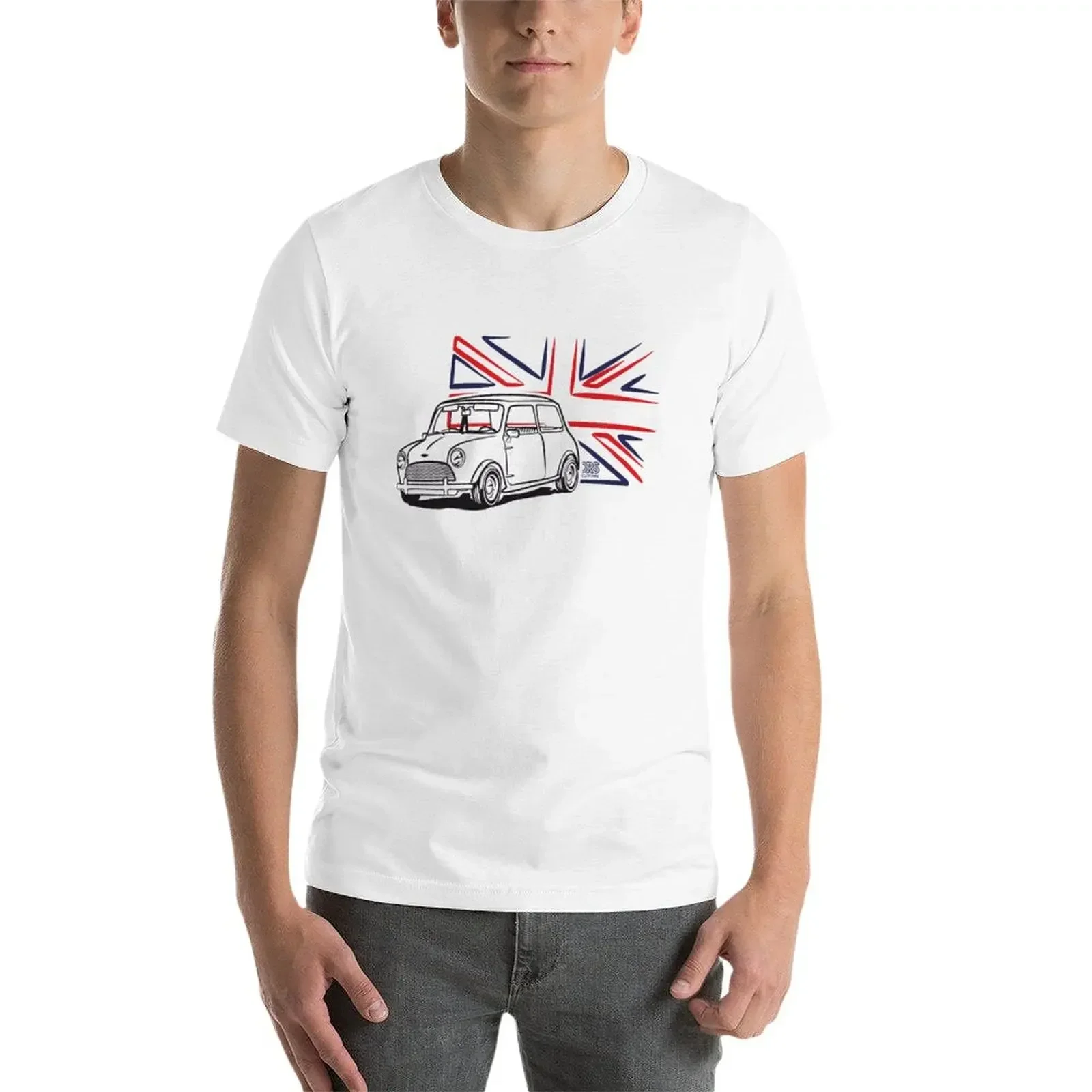 Classic Mini Cooper Austin With Great Britain Flag T-Shirt plain summer clothes sweat shirts, men