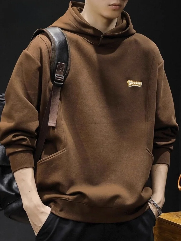 

American Sle Fce Lined Thiened Hoodie Men's Faion Casual Long Sve Sweatirt Winter Warm Comfortable Loose Top