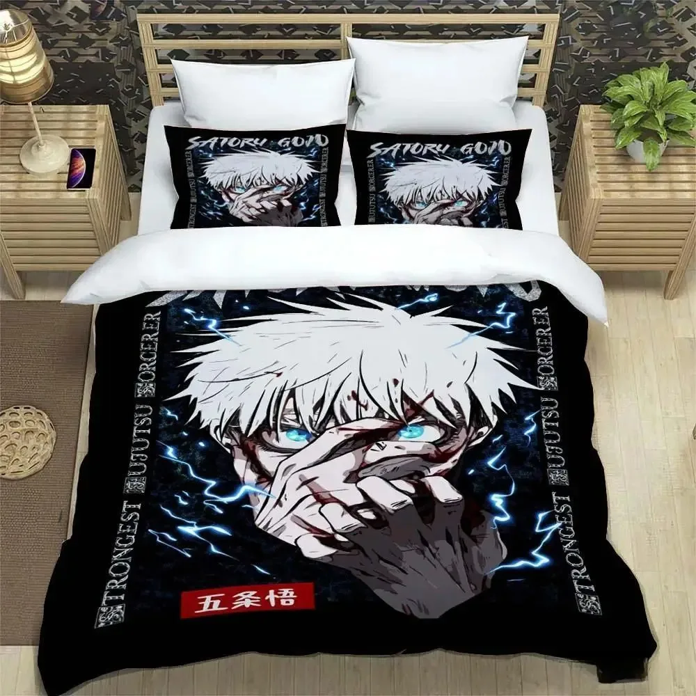 

3D Anime Jujutsu Kaisen Satoru Gojo Christmas Gift King Twin Double Child Bedding Set Microfiber or Polyester Duvet Cover Set