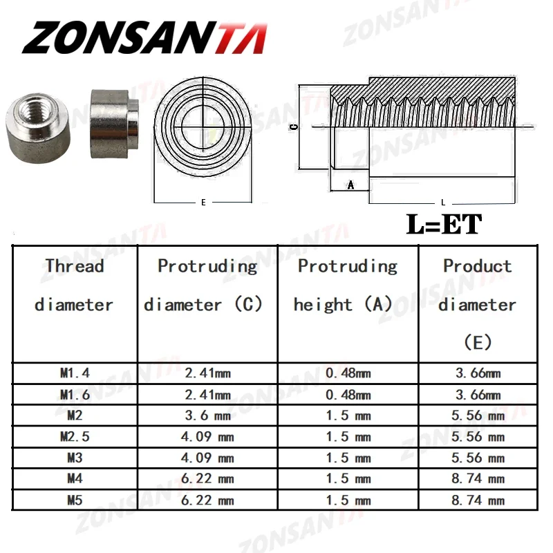 Mur Tembaga SMTSO Patch Weld M1.4M1.6M2M3M4, Mur Kolom Tembaga untuk Pengelasan SMD, Lubang Tembus untuk Papan PCB, Modul Pcie, Mur untuk Penyolderan