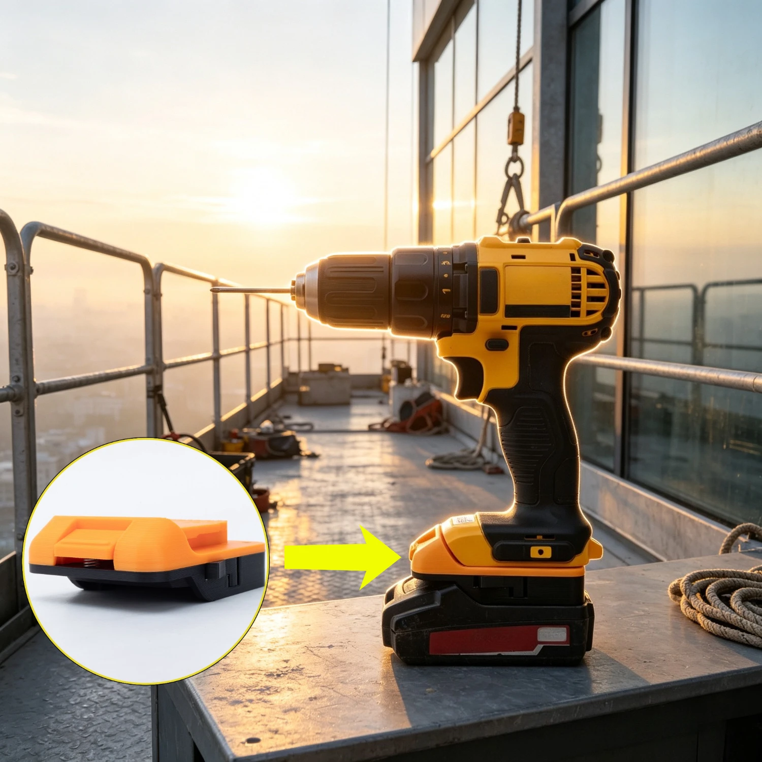 Drill Adapter Suitable for Metabo 18V Li-Ion Battery To DeWalt 20V Battery Cordless Portable Power Tool Converter（No Battery）