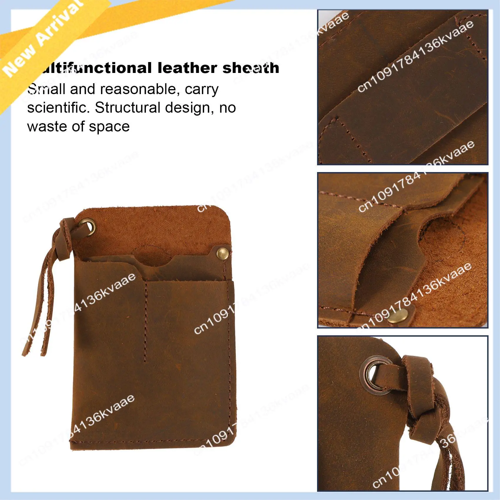M01K Handmade EDC Organizer Leather Sheath/ Organizer Slip Pouch Case For Flashlight/Multi-Tool/Knife/Pen