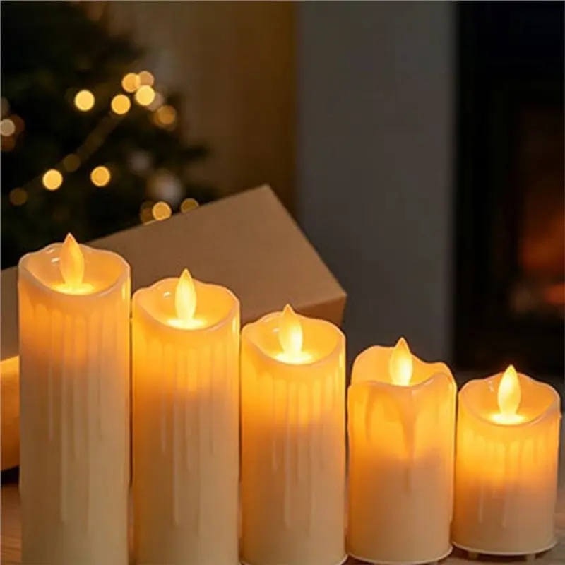 ABUG-Flameless LED For Christmas Candles Rechargeable USB Candle Lamp For Wedding Decor Birthday Party