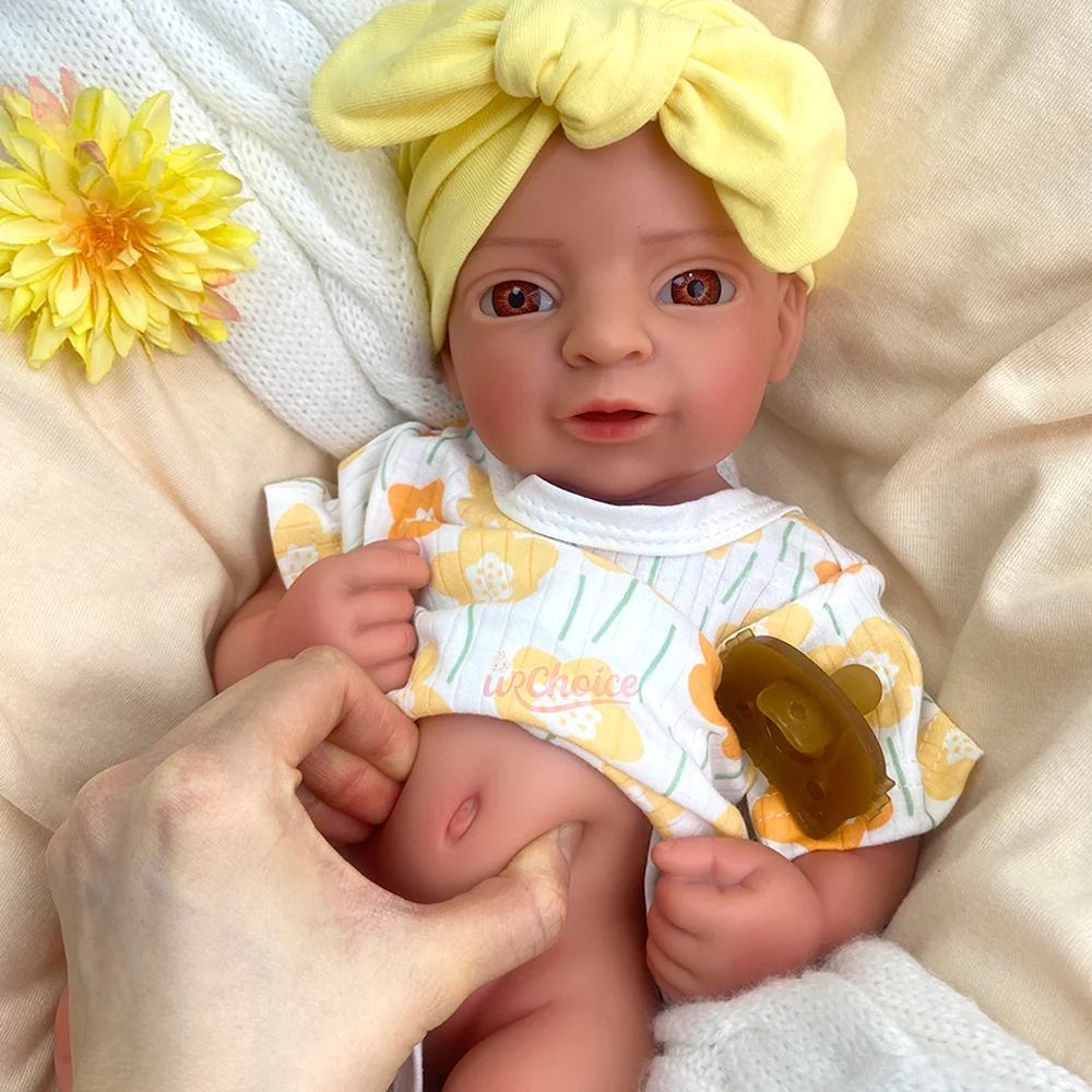 17" Open Mouth Silicone Reborn Doll Weighted Newborn Girl Soft Flexi Painted/Unpainted Newborn Doll Perfect Gift For Collectors