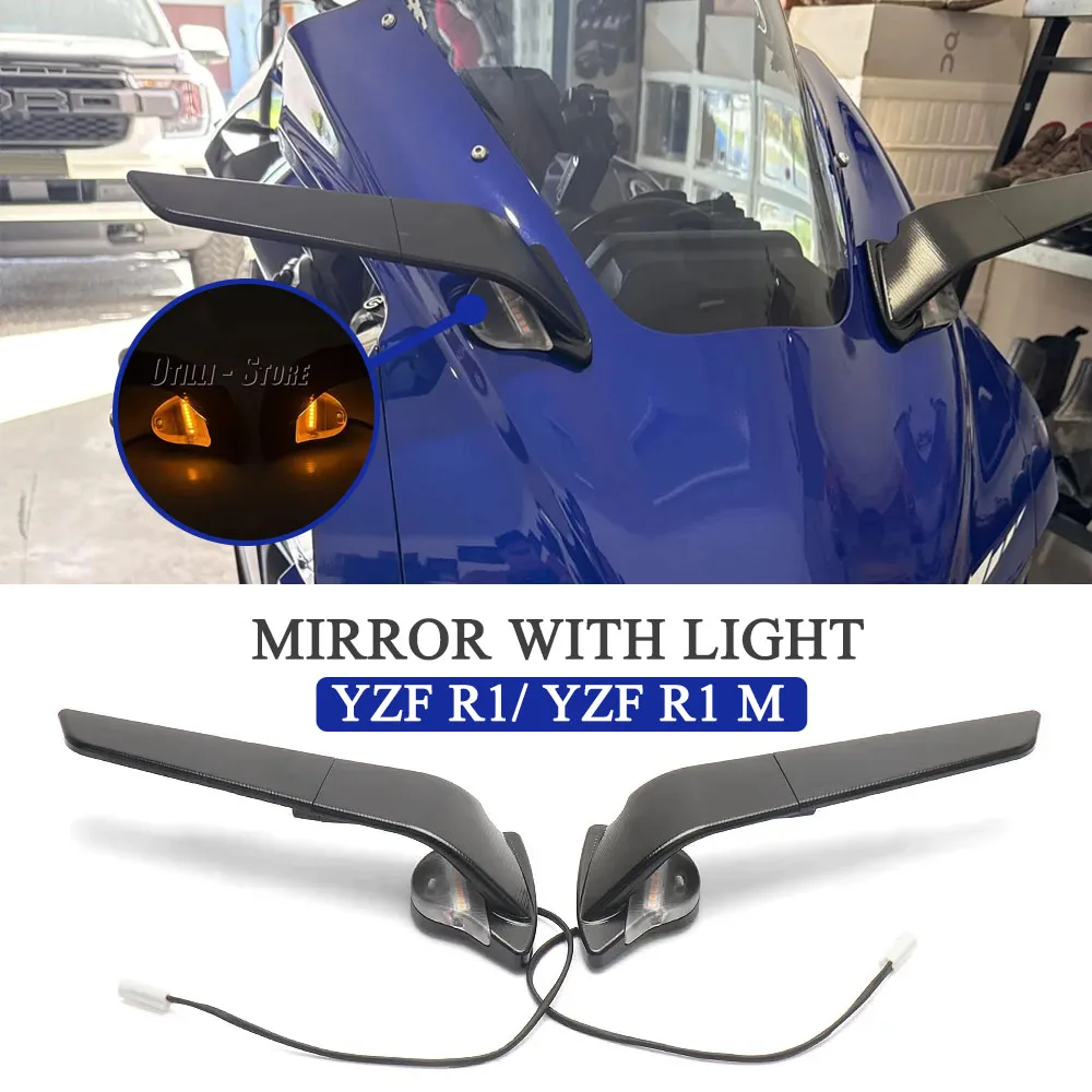 

NEW For Yamaha YZF R1 r1 M YZF-R1 M 2020 - 2025 Motorcycle Rearview Side Mirrors Wind Wing Adjustable Rotating with LED Light