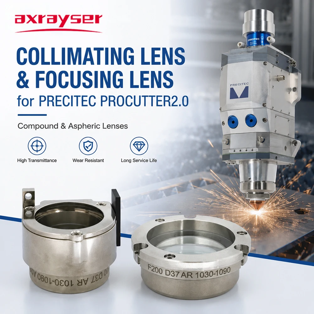Procutter2.0 Precitec Laser-Kollimations- und Fokussierlinse mit Halterung D37 F100 F150 F200 F300 8kw 15kw Asphärische Linse – Detail 1