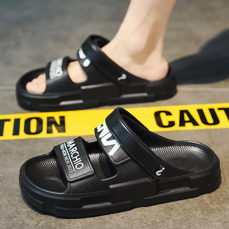 Outdoor Slippers Comfortable Outside Wear on The Sense of Poop Thick Bottom Slides Men Lightweight Two Wear Outdoor Men Sandals