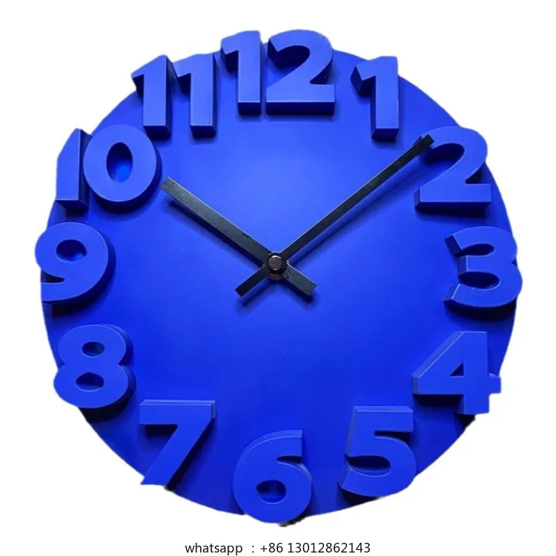 

Klein blue wall clock with minimalist silent design