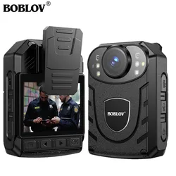 BOBLOV KJ21 videocamera indossata dal corpo videoregistratore 1296P 256GB Max 2850mAh 11 ore di riprese Video con videocamera per il corpo di Pre-registrazione Audio