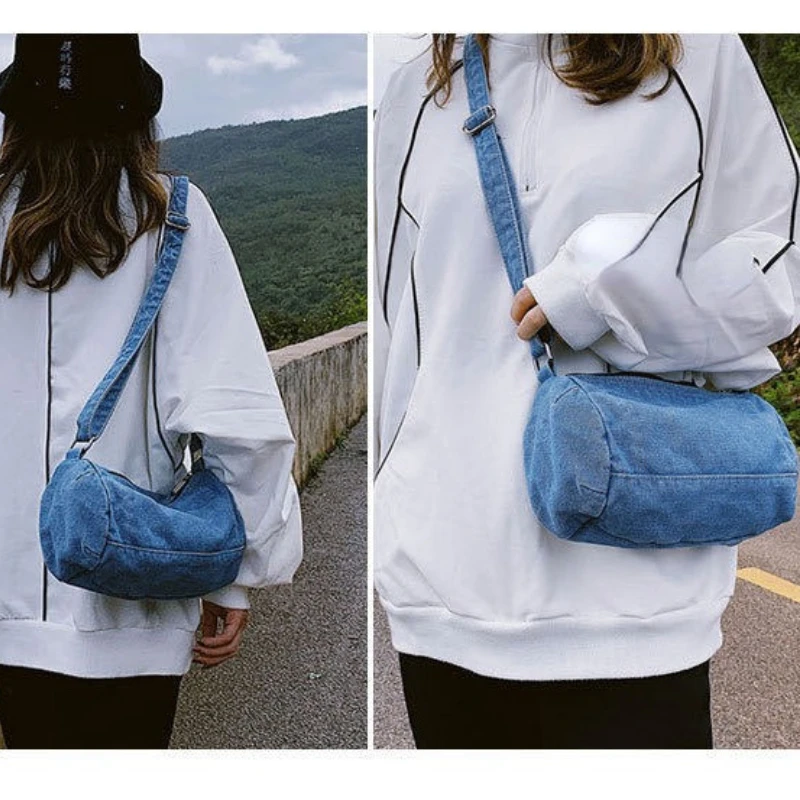 2024 New Denim Crossbody Bags for Women Canvas Phone Handbag Teenage Girls Travel Shoulder Messenger Bag