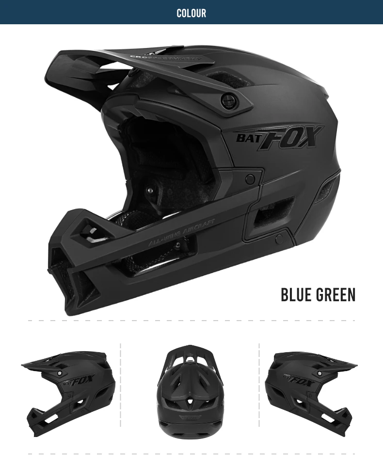 BATFOX Full Face Mountainbike Helm Offroad-Zertifizierung Sicherheit MTB Casco Fahrrad Integral geformte Reiten Fahrradhelme – Detail 9