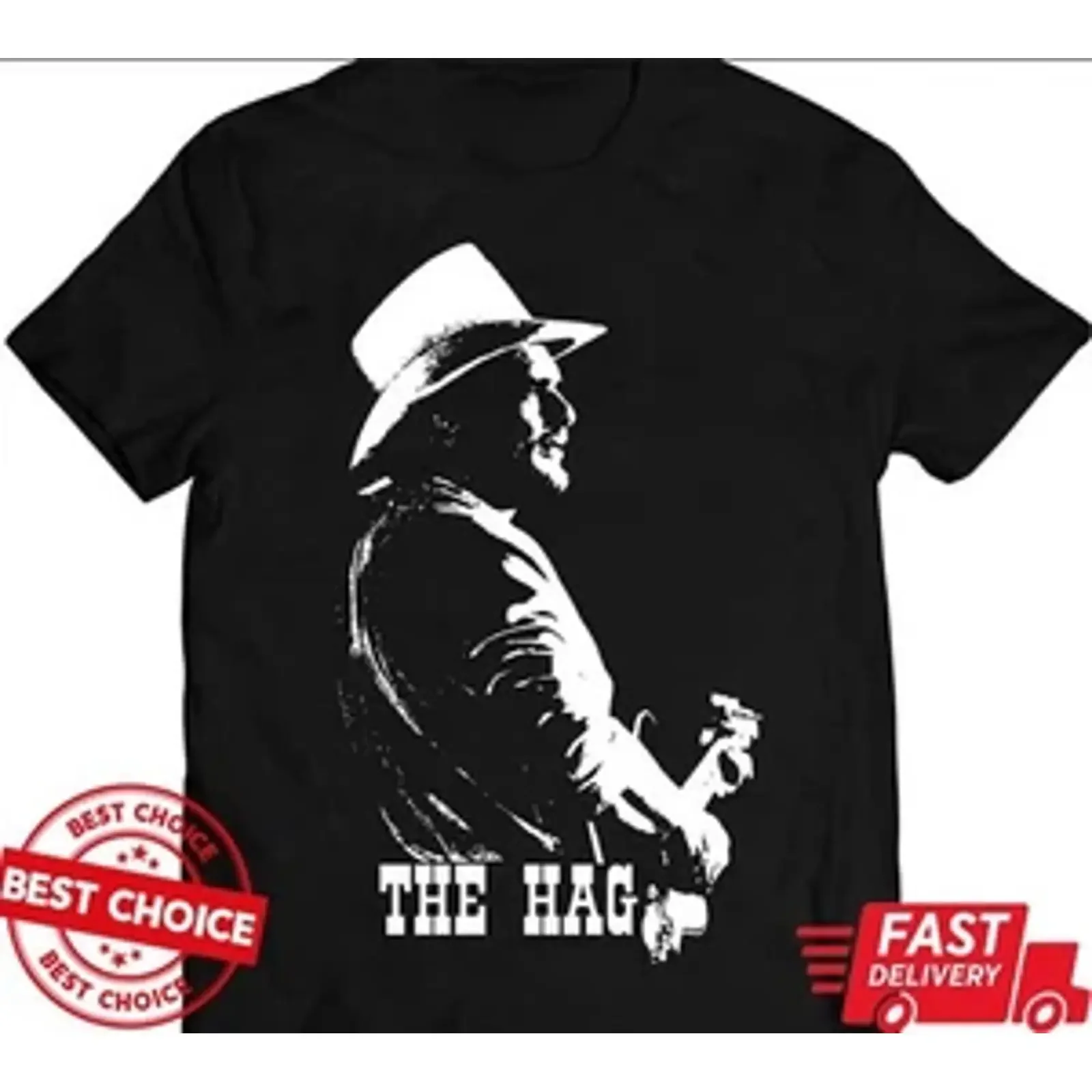 Camiseta Merle Haggard Hag Vintage Country Music Outlaw Q6527 vintage lavada ligeramente estilo streetwear unisex versátil transpirable