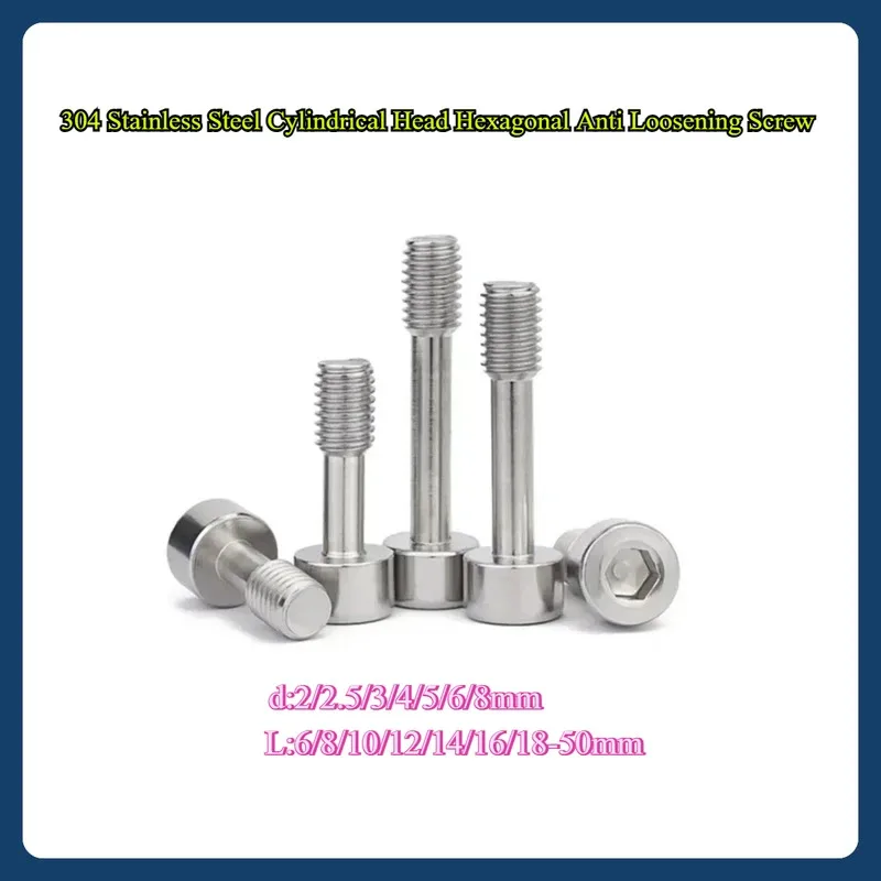 Винт с шестигранной головкой из нержавеющей стали 304 с самоблокирующейся нейлоновой нашивкой предотвращает подложку в вибрации M2 M3 M4 M6 M8