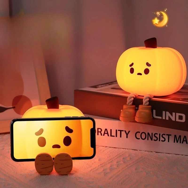 

Trending Mini Pumpkin Silicone Night Light Bedroom Light | Sleep Pat Light Children's Sleep Companion | Dorm Bedside Lamp