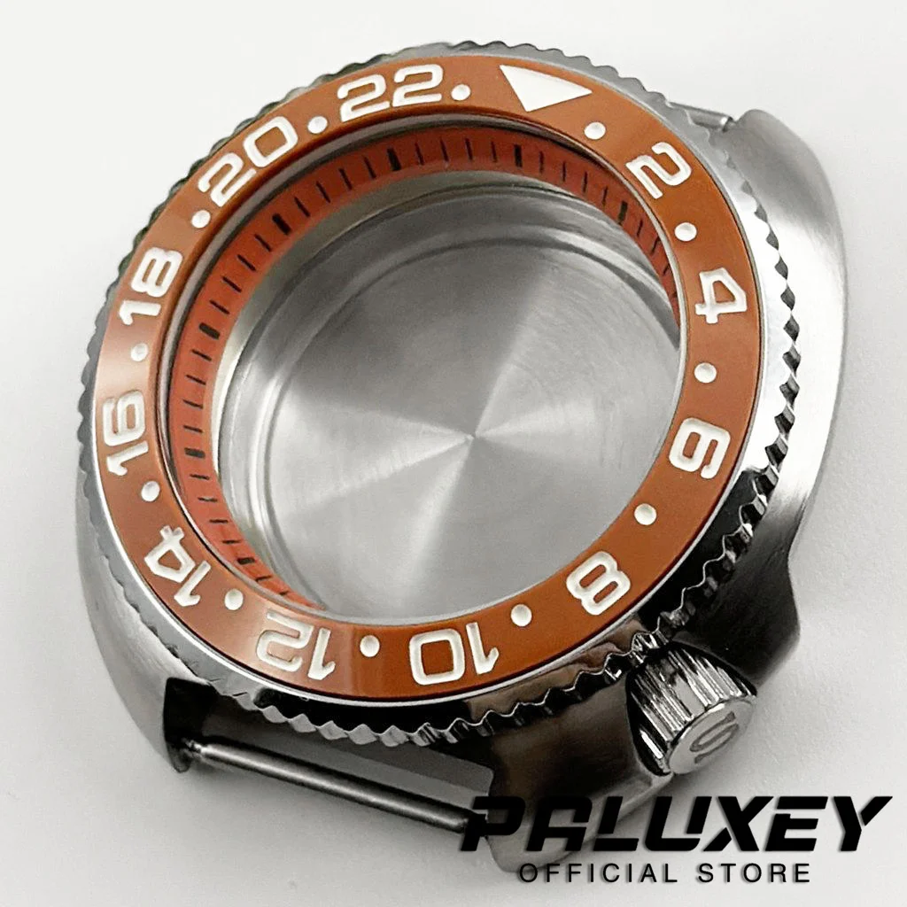 Silver Case NH35 Mod 44mm Watch Case for Abalone Captain Turtle Watch for NH35 4R36 NH36 Movement Watch Repair Replace Parts