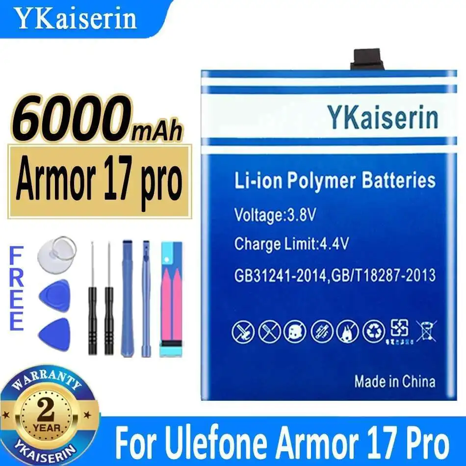 

For Ulefone Armor 17 Pro Armor17 Pro 17Pro Mobile Phone Battery Good Low-Temperature Performance High Compatibility 6000mAh