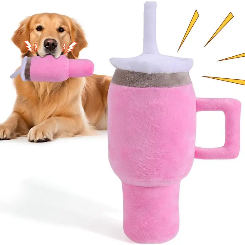 Squeaky Toys For Pet Dog Stuffed Toys In Cup Shape Plush Soft Squeak Toys Built-in Squeaker For Small Medium Large Dog