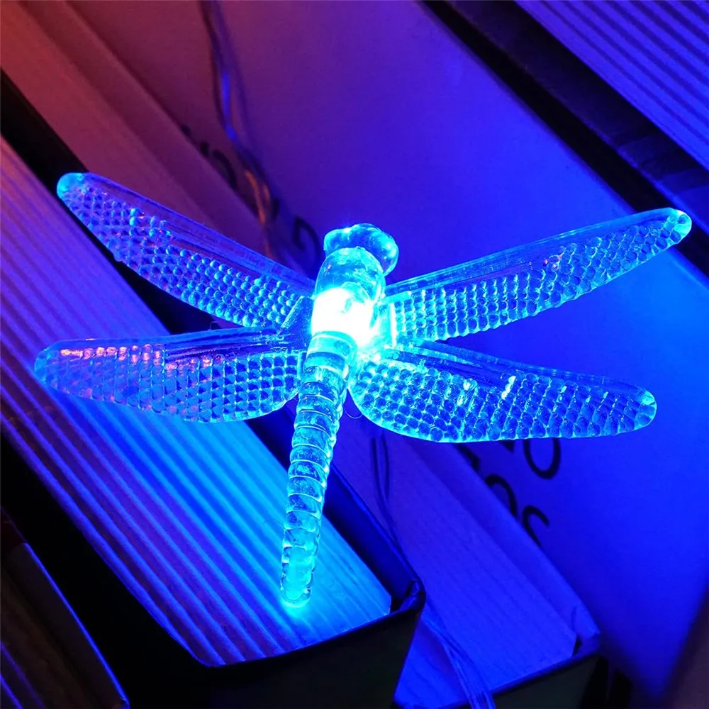 Libellen-Lichterkette, 40 LEDs, dekorativer funkelnder Lichterkette, batteriebetrieben, für Schlafzimmer, Hochzeit, Weihnachtsdekoration 708 – Detail 14