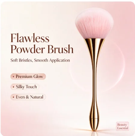 Large Soft Powder Brush Hourglass Shape for Loose Setting Blush Highlight Foundation Makeup Single Brush