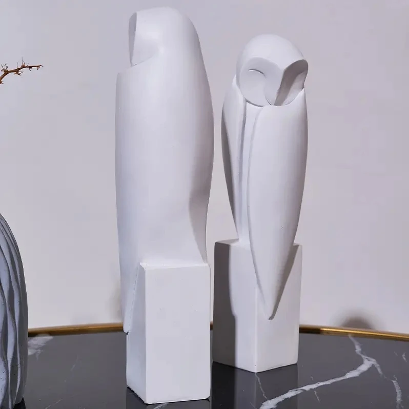 Minimalist Owll Statue Sculpture Animal Decorative Figurines Home Decoration for Bookshelf Home Living Room Office Cabinet Decor