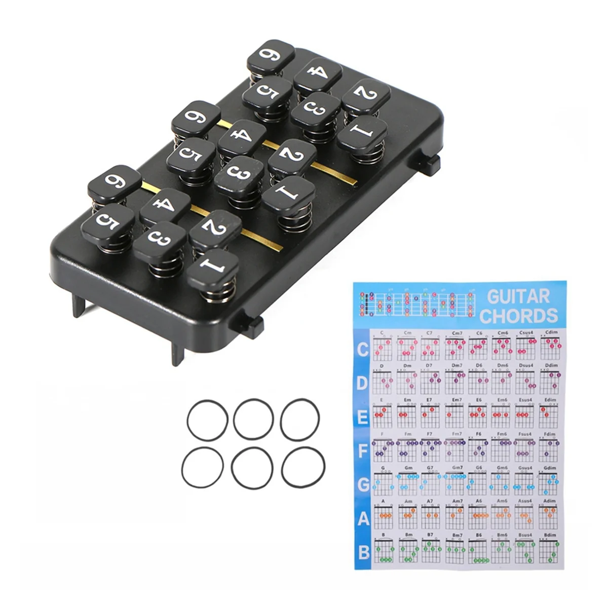 

A64T Набор учебных пособий для гитары, обучающий инструмент для гитарных аккордов, 18 кнопок, гитарный аккорд в один клик для гитаристов, начинающих