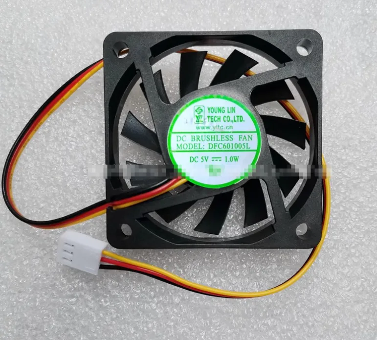 YOUNG LIN DFC601005L DC 5V 1.0W 60x60x10mm 3-Wire Cooling Fan