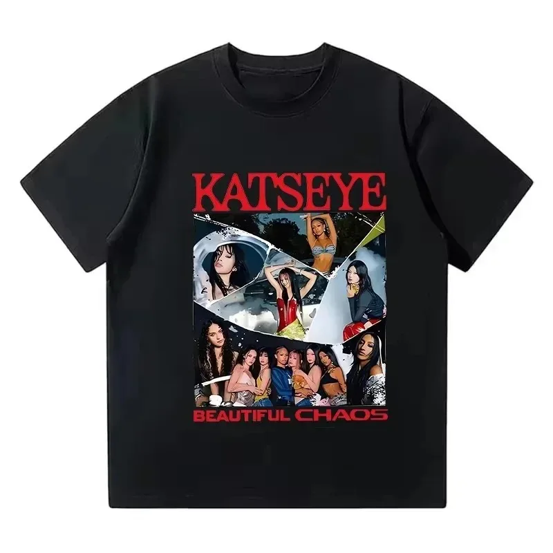 Camisetas informales con estampado gráfico para hombre y mujer, camisetas Unisex de estilo coreano Y2k, producto novedoso, camiseta de gran tamaño Katseye divertida Unisex 2026