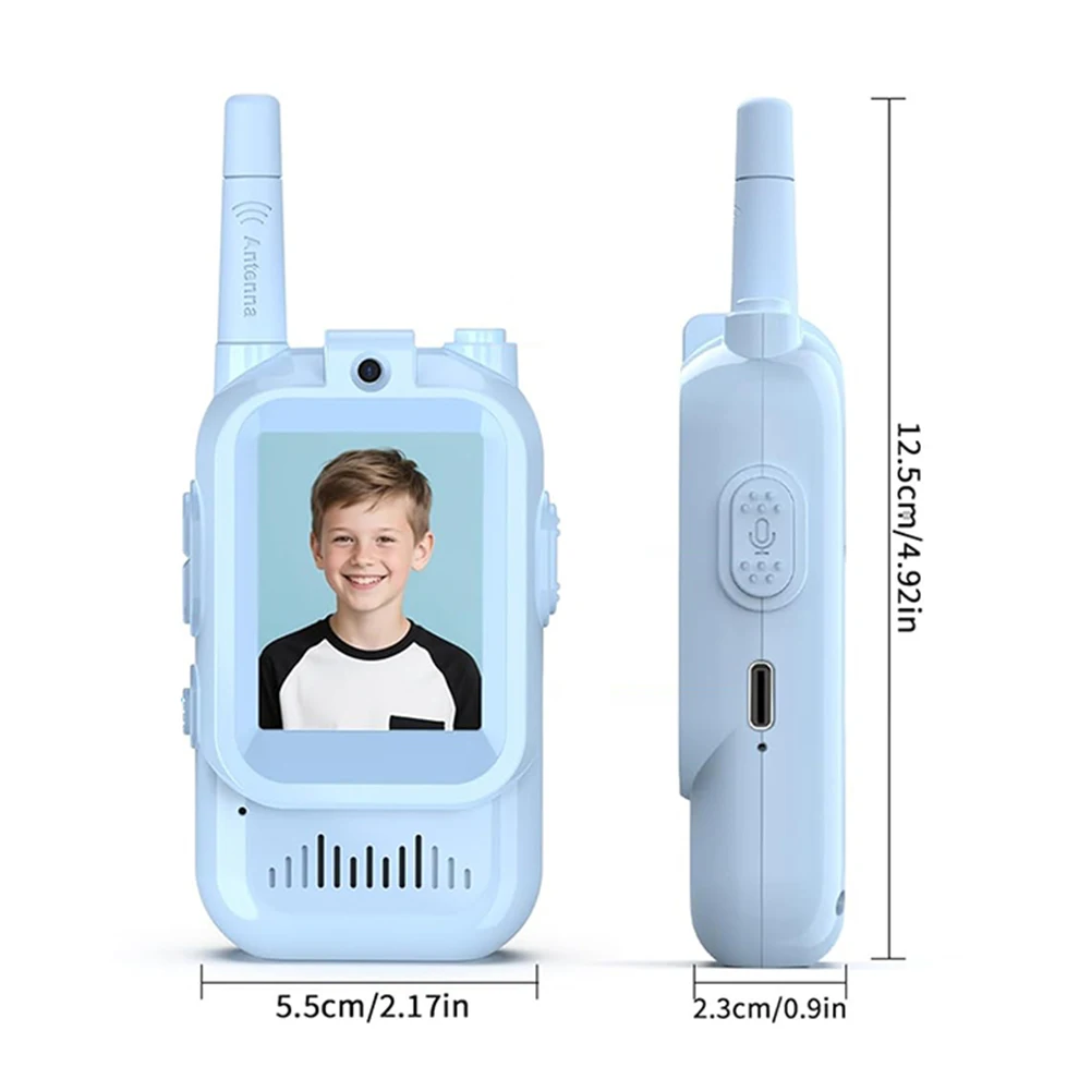 Video Walkie Talkie faccia a faccia Set Videocitofono ricaricabili Giocattoli per bambini Confezione da 2 divertenti giocattoli per piccoli studenti Regalo di compleanno