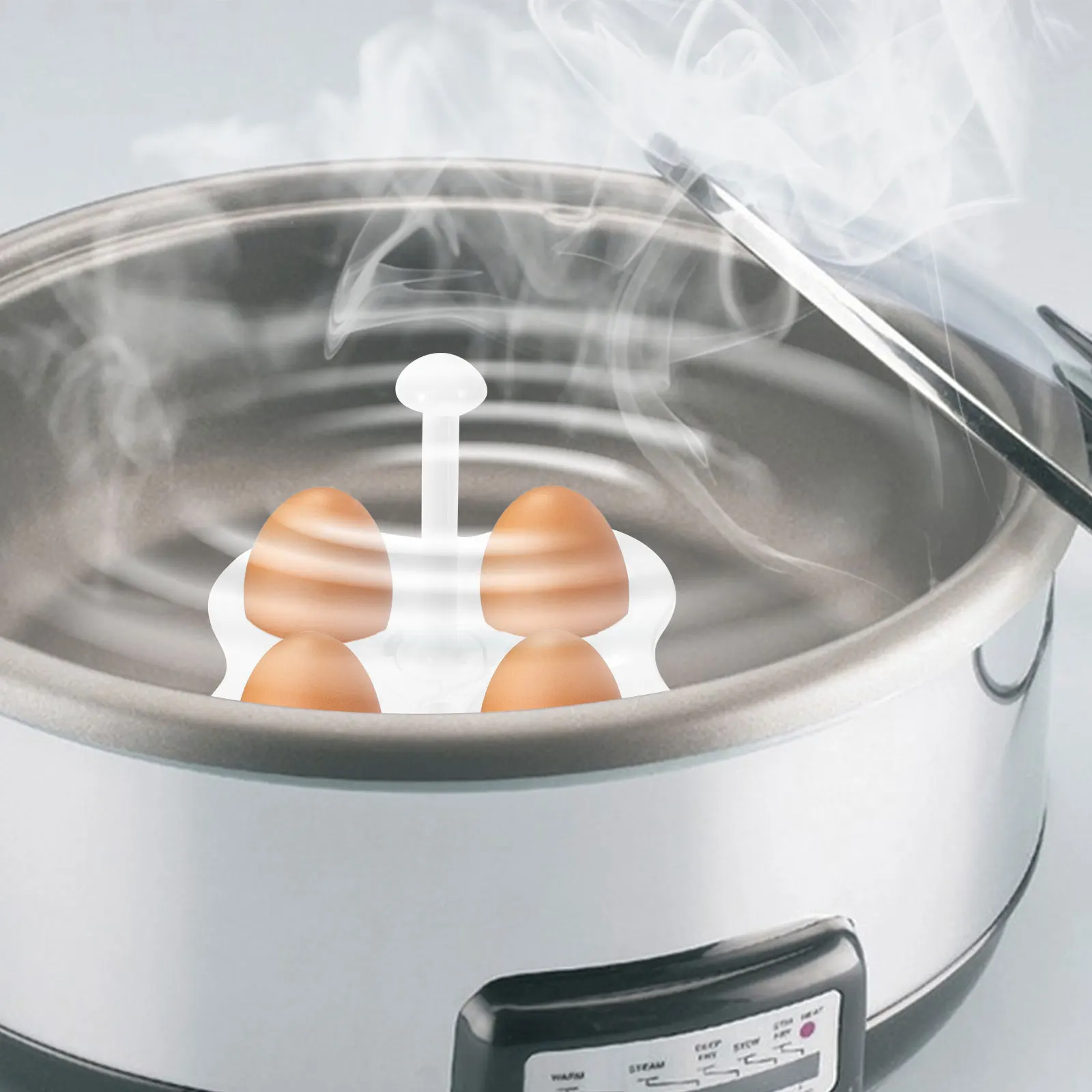 

2Pcs Egg Steamer Rack Plastic Boiled Eggs Stands Steaming Racks Holder for Kitchen Easy Clean Lightweight