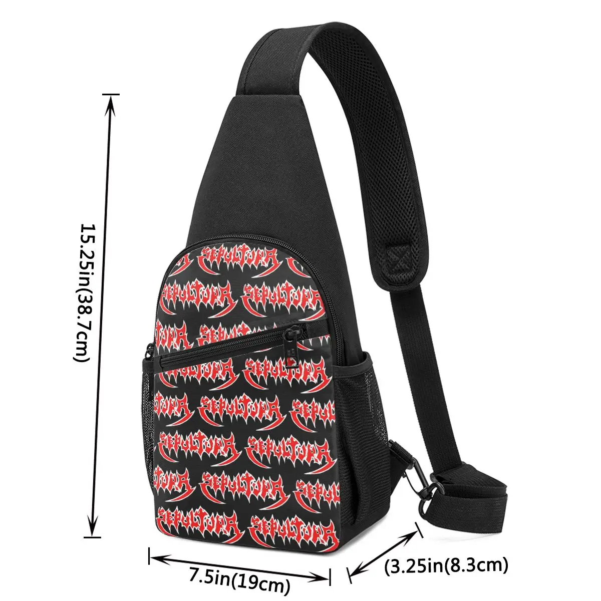 Sepultura Slayer Death Metal Chest Bag Men Sling Crossbody Backpack Chest Bag Travel Hiking Daypack Shoulder Bag