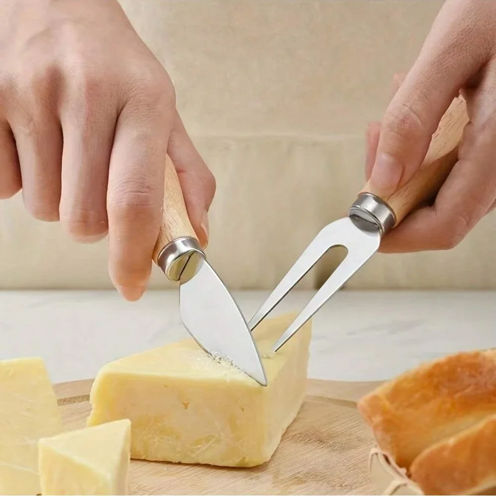 Stainless Steel Cheese Knife Includes Slicer Cutter Forks Spreader for Serving Baking Butter Knife Spatula Narrow Plane Knives