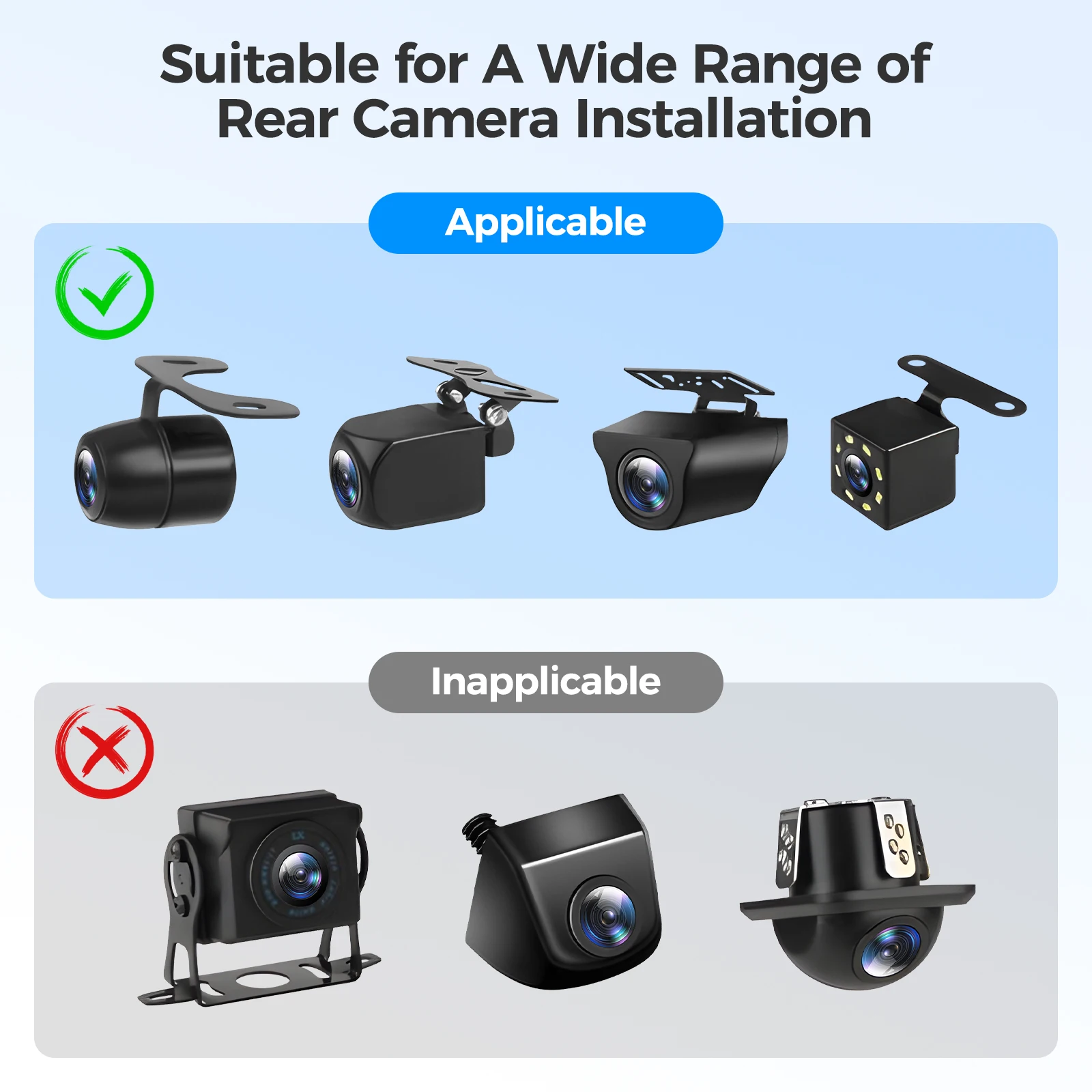Soporte para cámara trasera, soporte para ventana trasera para la mayoría de las cámaras traseras, cámara de salpicadero AZDOME M550 Max/M550/M01 Max/PG17, cámara trasera para REDTIGER