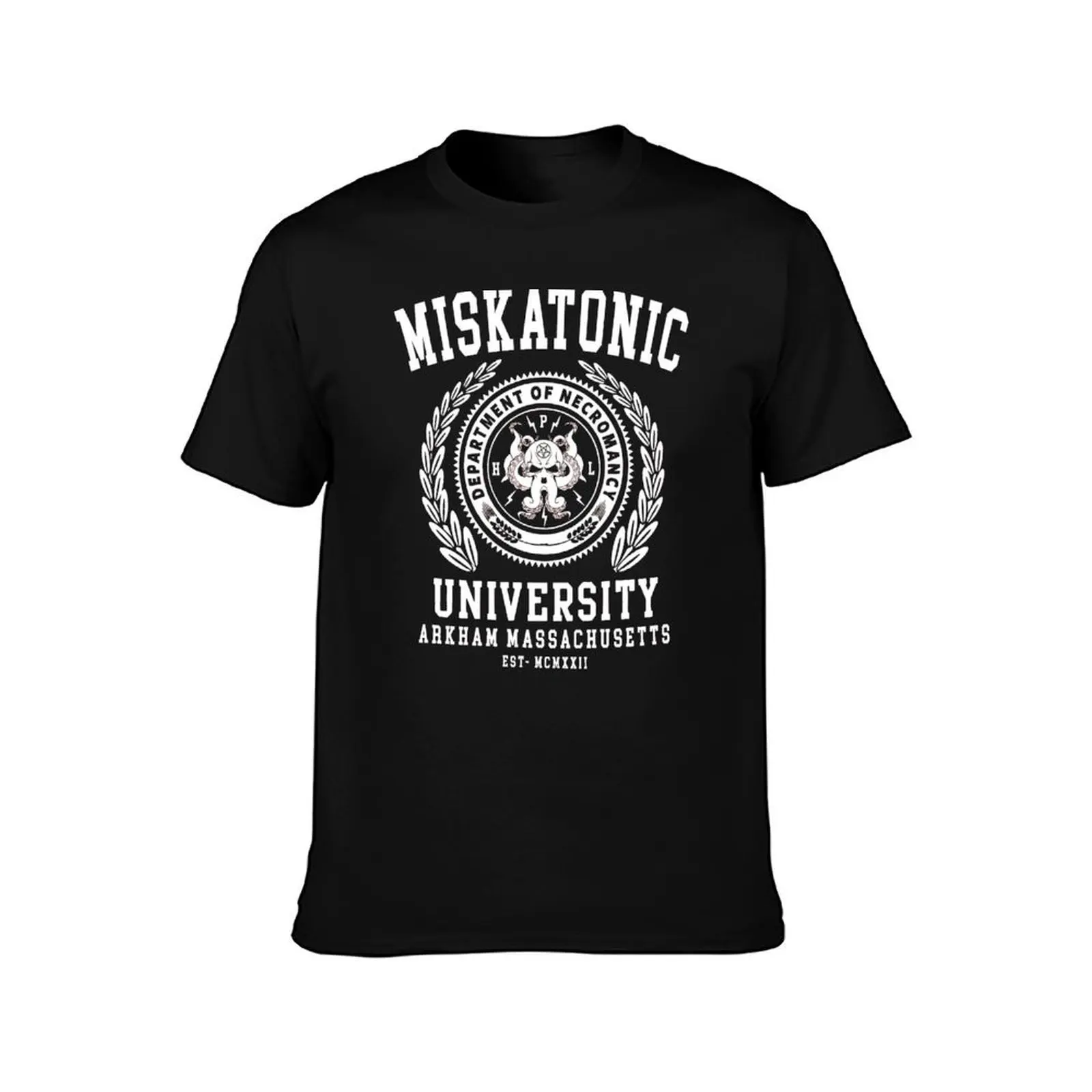 CTHULU AND LOVECRAFT - MISKATONIC UNIVERSITY T-Shirt, Summer Casual Cotton Tee, Oversized Streetwear Tops, Vintage Graphic Print