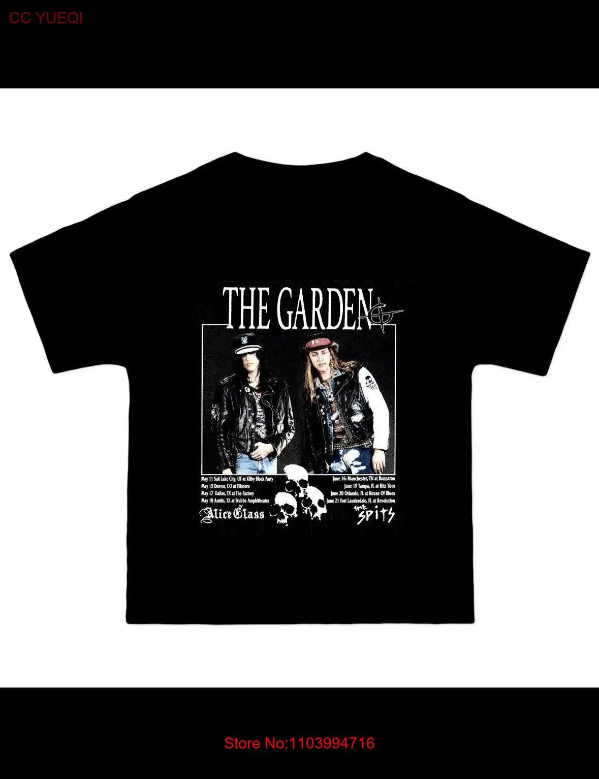 The garden Band tour Poster Jester tee skull black heavy tee