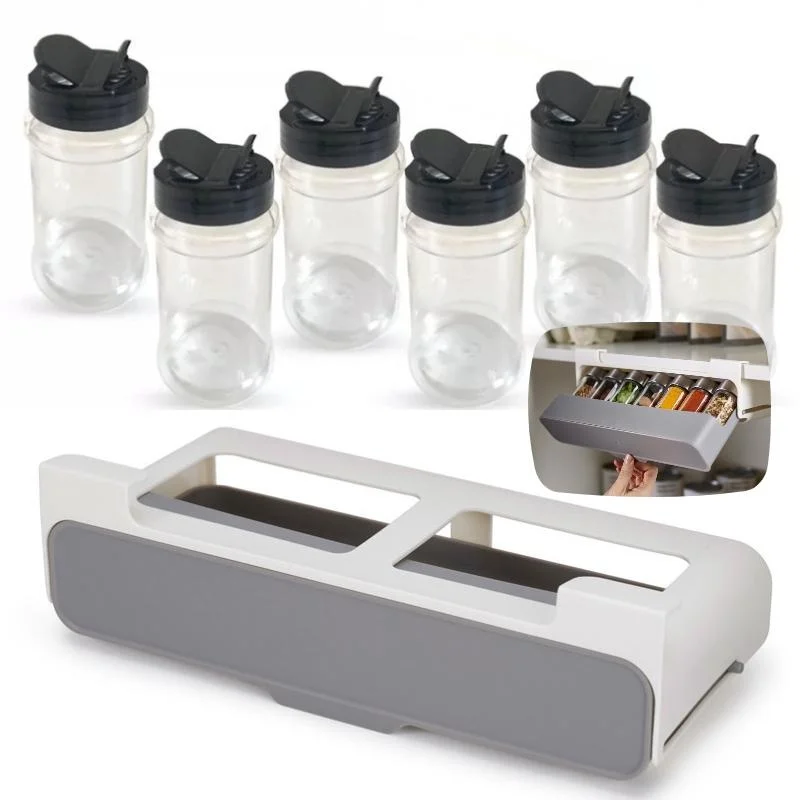 Household Seasoning Bottle Storage Rack Kitchen Hanging Seasoning Can Storage Rack Seasoning Box Household Non Perforated