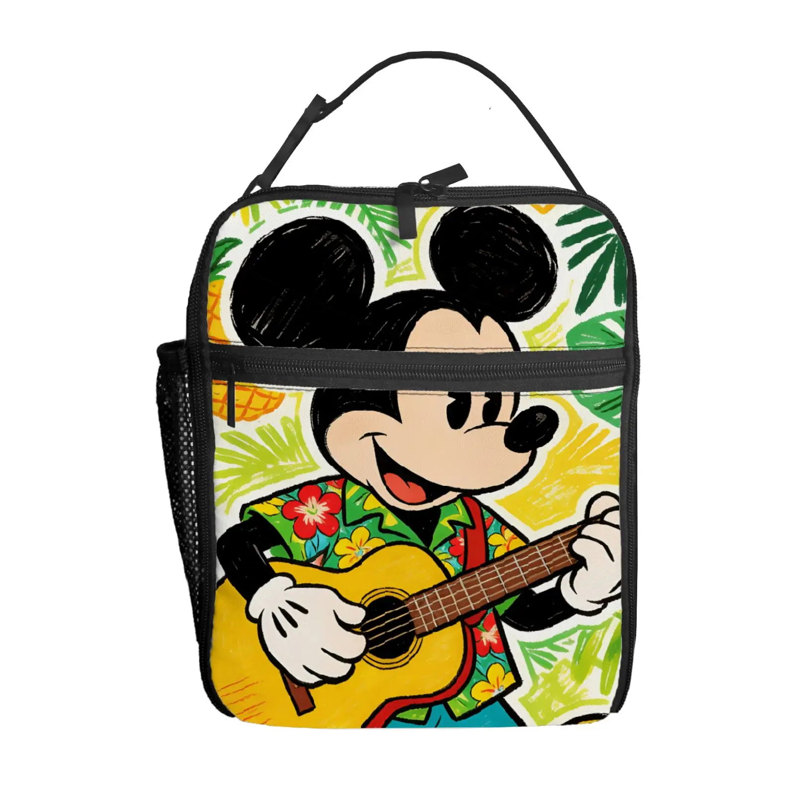 

1 шт. сумка для обеда с изображением Микки, играющего на гитаре, высококачественная, милая, повседневная, для вечеринок, пикников, школы, в подарок, для ежедневного использования