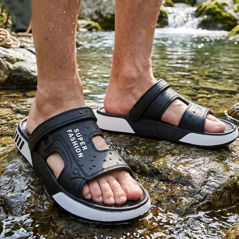 Fashion Decoration Lightweight Eva Sandals Men Summer 2026 Non Slip Thick Bottom Water Shoes Plus Size 47 Brand Sandals for Men