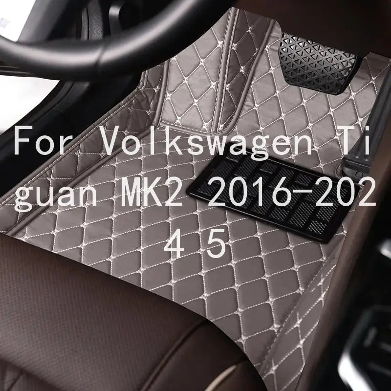 LHD/RHD Maßgefertigte Autofußmatten für Volkswagen Tiguan MK2 2016-2024, 5-Sitzer, wasserdicht, fleckenabweisend, rutschfest, mit tiefem Schalen-Design, verschleißfest, geruchlos, 5D-Fußmatten,