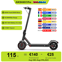 JUICEASE E1 Pro Electric Scooter 350W Motor 500W Peak Power Folding Electric Kick Scooter 36V7.8AH 5.2 Chips 25KM Range EScooter